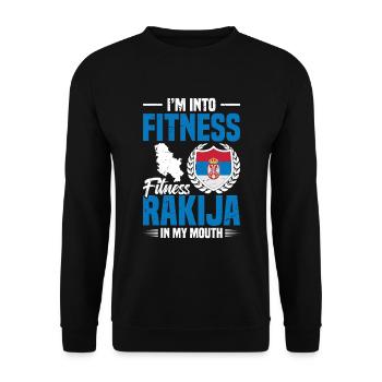I'm into fitness, fitness, rakija in my - Unisex Sweatshirt - black - Front - Alina (178cm) & Michal (187cm)