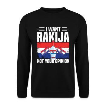 Je veux rakija, pas votre opinion - Sweat-shirt Unisexe - noir - Devant - Alina (178cm) & Michal (187cm)