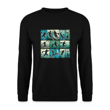 L’amour du ballon Le basket-ball est dans mon ADN - Sweat-shirt Unisexe - noir - Devant - Alina (178cm) & Michal (187cm)