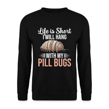 Das Leben Ist Kurz, Ich Werde Mit Meinen - Unisex Pullover - Schwarz - Vorne - Alina (178cm) & Michal (187cm)