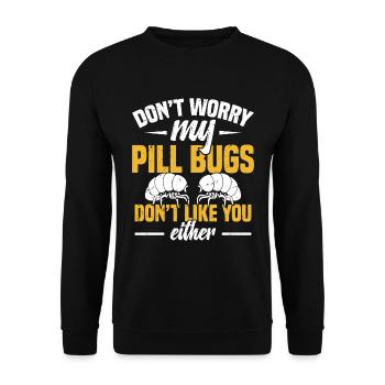 Ne vous inquiétez pas mes punaises comme - Sweat-shirt Unisexe - noir - Devant - Alina (178cm) & Michal (187cm)