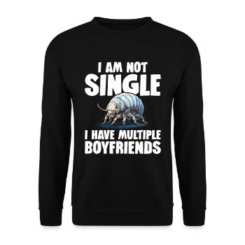 I'm not single I have several friends - Unisex Sweatshirt - black - Front - Alina (178cm) & Michal (187cm)