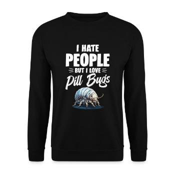 Ich Hasse Menschen, Aber Ich Liebe Pillenkäfer - Unisex Pullover - Schwarz - Vorne - Alina (178cm) & Michal (187cm)