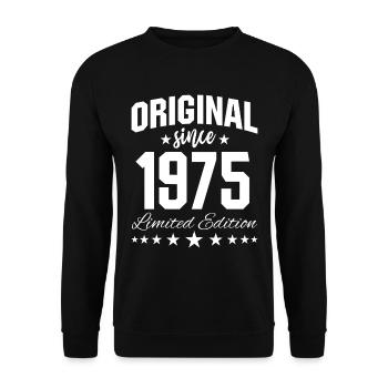 Original Since 1975 Limited Edition Birthday 50 - Unisex Pullover - Schwarz - Vorne - Alina (178cm) & Michal (187cm)