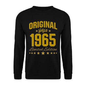 Original Since 1965 Limited Edition Birthday 60 - Unisex Pullover - Schwarz - Vorne - Alina (178cm) & Michal (187cm)