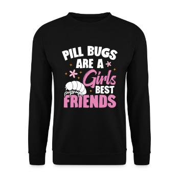 Les punaises sont les meilleures amies des filles. - Sweat-shirt Unisexe - noir - Devant - Alina (178cm) & Michal (187cm)