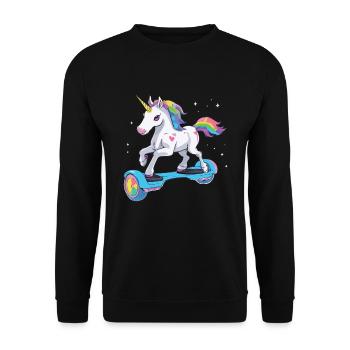 Unicorn life is better if you hoverboard - Unisex Sweatshirt - black - Front - Alina (178cm) & Michal (187cm)