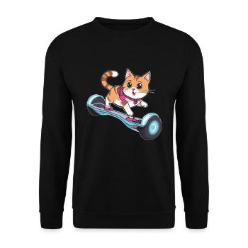 The cat's life is better when they - Unisex Sweatshirt - black - Front - Alina (178cm) & Michal (187cm)