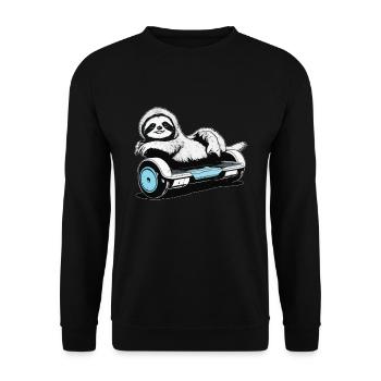 La vie de paresseux est meilleure si vous utilisez l’hoverboard - Sweat-shirt Unisexe - noir - Devant - Alina (178cm) & Michal (187cm)