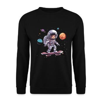 The astronaut's life is better when they - Unisex Sweatshirt - black - Front - Alina (178cm) & Michal (187cm)