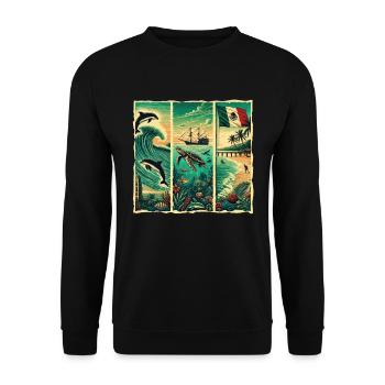 Mexiko Urlaub Souvenir Sommer Cancun - Unisex Pullover - Schwarz - Vorne - Alina (178cm) & Michal (187cm)