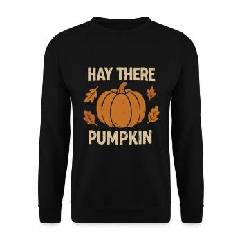 Hello pumpkin - Unisex Sweatshirt - black - Front - Alina (178cm) & Michal (187cm)