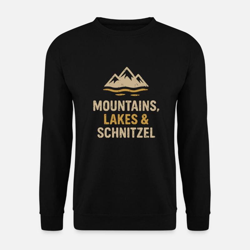 Berge, Seen & Schnitzel - Unisex Pullover - Schwarz
