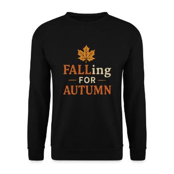 Verliebt in den Herbst - Unisex Pullover - Schwarz - Vorne - Alina (178cm) & Michal (187cm)
