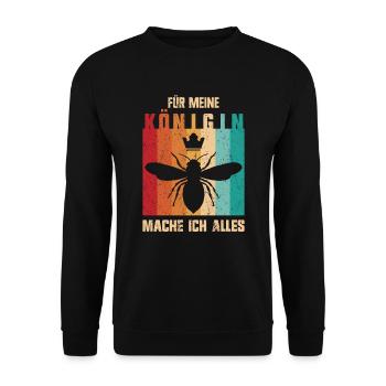 Bienenkönigin mache ich alles - Unisex Pullover - Schwarz - Vorne - Alina (178cm) & Michal (187cm)
