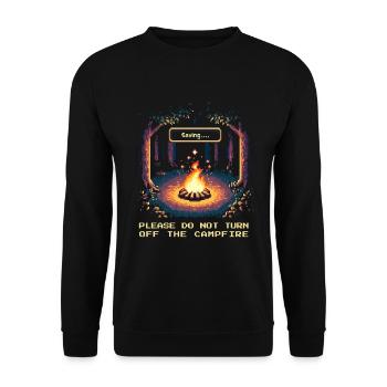 Bushcraft Campfire Survival Tent Adventure Pixel - Unisex Sweatshirt - black - Front - Alina (178cm) & Michal (187cm)