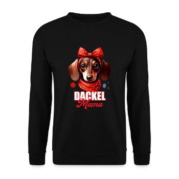 Dackel Mama - Süßes Dackel Hundebesitzer Mom Girl - Unisex Pullover - Schwarz - Vorne - Alina (178cm) & Michal (187cm)