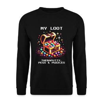 Occupational Therapy Loot Therapy Putty Puzzles Retro - Unisex Sweatshirt - black - Front - Alina (178cm) & Michal (187cm)