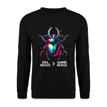 Insects Nature Love Retro Pixel Art Gaming - Unisex Sweatshirt - black - Front - Alina (178cm) & Michal (187cm)