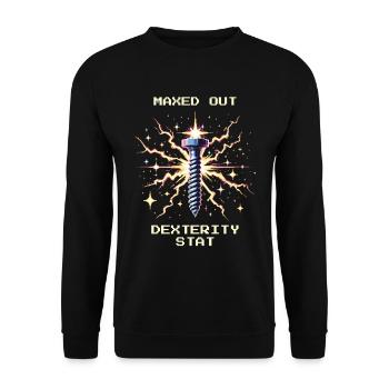 Dexterity Maxed Precision Mechanics Dexterity - Unisex Sweatshirt - black - Front - Alina (178cm) & Michal (187cm)