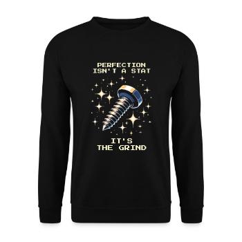 Perfection Grind Precision Precision Mechanics Patience RPG - Unisex Sweatshirt - black - Front - Alina (178cm) & Michal (187cm)