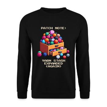 Wollvorrat erweitert | Häkeln Handarbeit Garn DIY - Unisex Pullover - Schwarz - Vorne - Alina (178cm) & Michal (187cm)