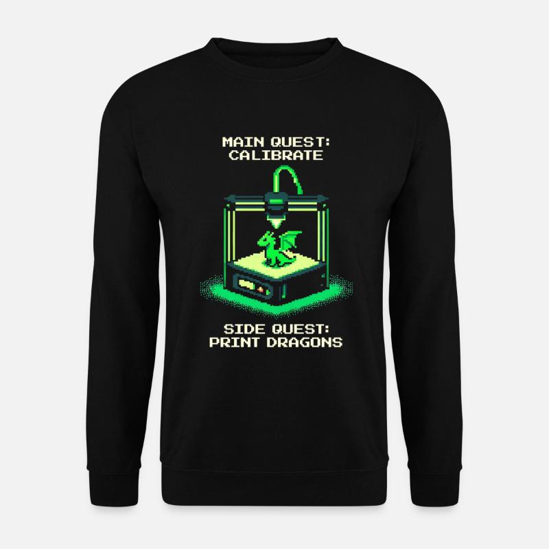 Calibrate & Dragon Print | 3D - Unisex Sweatshirt - black