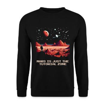 Mars Tutorialzone | Planet Astronomy Space Travel - Unisex Sweatshirt - black - Front - Alina (178cm) & Michal (187cm)