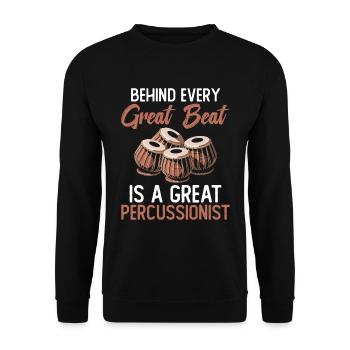 Behind every great beat is a great - Unisex Sweatshirt - black - Front - Alina (178cm) & Michal (187cm)