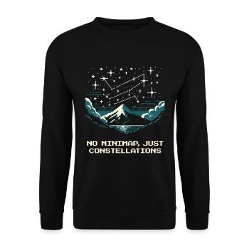 Constellations instead of minimap | Astronomy Sky - Unisex Sweatshirt - black - Front - Alina (178cm) & Michal (187cm)