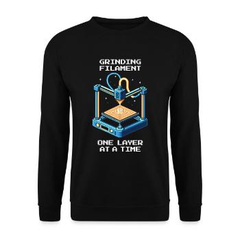 Filament Layer by Layer | 3D Printing Printing Quality - Unisex Sweatshirt - black - Front - Alina (178cm) & Michal (187cm)