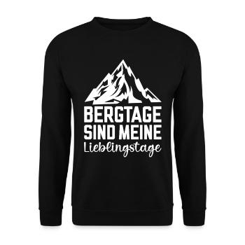 Bergtage sind meine lieblingstage die Berge - Unisex Pullover - Schwarz - Vorne - Alina (178cm) & Michal (187cm)