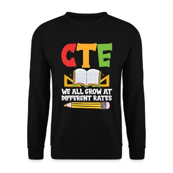 Cte – Wir Wachsen Alle In Unterschiedlichem Tempo - Unisex Pullover - Schwarz - Vorne - Alina (178cm) & Michal (187cm)