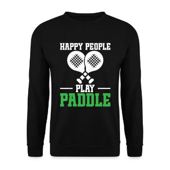Des gens heureux qui jouent au paddle - Sweat-shirt Unisexe - noir - Devant - Alina (178cm) & Michal (187cm)