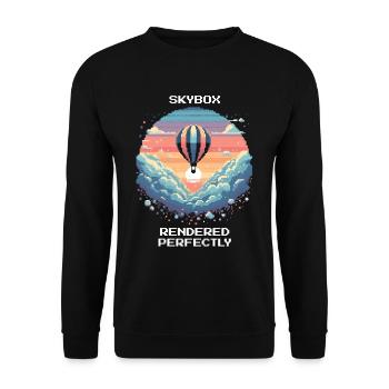 Skybox rendered to perfection | Sky Balloon Ride - Unisex Sweatshirt - black - Front - Alina (178cm) & Michal (187cm)