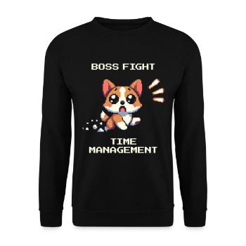 ADHS vs. Zeitmanagement | Fokus & Konzentration - Unisex Pullover - Schwarz - Vorne - Alina (178cm) & Michal (187cm)