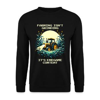 Farming = Endgame | No tutorial mode - Unisex Sweatshirt - black - Front - Alina (178cm) & Michal (187cm)