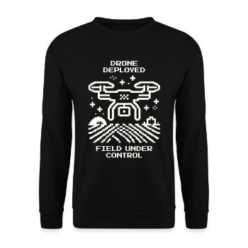 Drone active, field surveillance & precision farming - Unisex Sweatshirt - black - Front - Alina (178cm) & Michal (187cm)