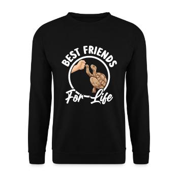 Best Friends For Life, Sulcata Tortoise - Unisex Sweatshirt - black - Front - Alina (178cm) & Michal (187cm)