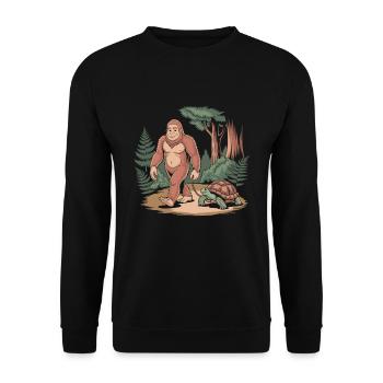 Bigfoot et sa fidèle tortue - Sweat-shirt Unisexe - noir - Devant - Alina (178cm) & Michal (187cm)