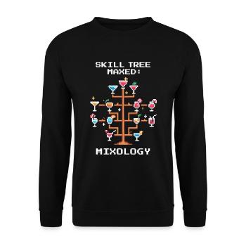 Mixologie: Skilltree Maxed | Barkeeper LvL 99 - Unisex Pullover - Schwarz - Vorne - Alina (178cm) & Michal (187cm)