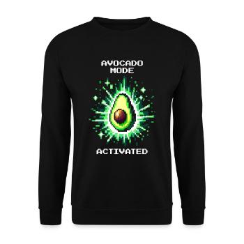 Avocado Mode Activated | Fruit power in pixel style - Unisex Sweatshirt - black - Front - Alina (178cm) & Michal (187cm)