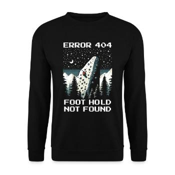 Lack of foothold | Bouldering Pixel Art Foot Technique - Unisex Sweatshirt - black - Front - Alina (178cm) & Michal (187cm)