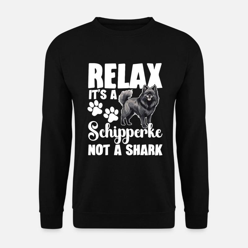 Entspannen Sie Es, Es Ist Ein Schipperke, Kein Hai - Unisex Pullover - Schwarz