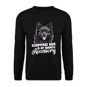 Schipperke Hair est mon accessoire préféré - Sweat-shirt Unisexe - noir - Devant - Alina (178cm) & Michal (187cm)
