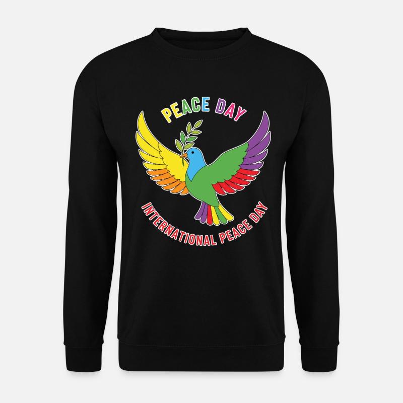 Peace Day Rainbow Dove - Unisex Sweatshirt - black