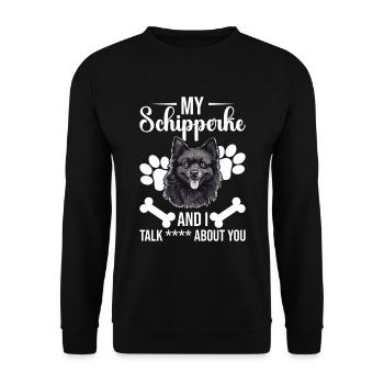 Mon Schipperke et moi parlons de vous - Sweat-shirt Unisexe - noir - Devant - Alina (178cm) & Michal (187cm)