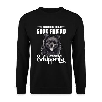 I asked God for a God friend, so he sent - Unisex Sweatshirt - black - Front - Alina (178cm) & Michal (187cm)