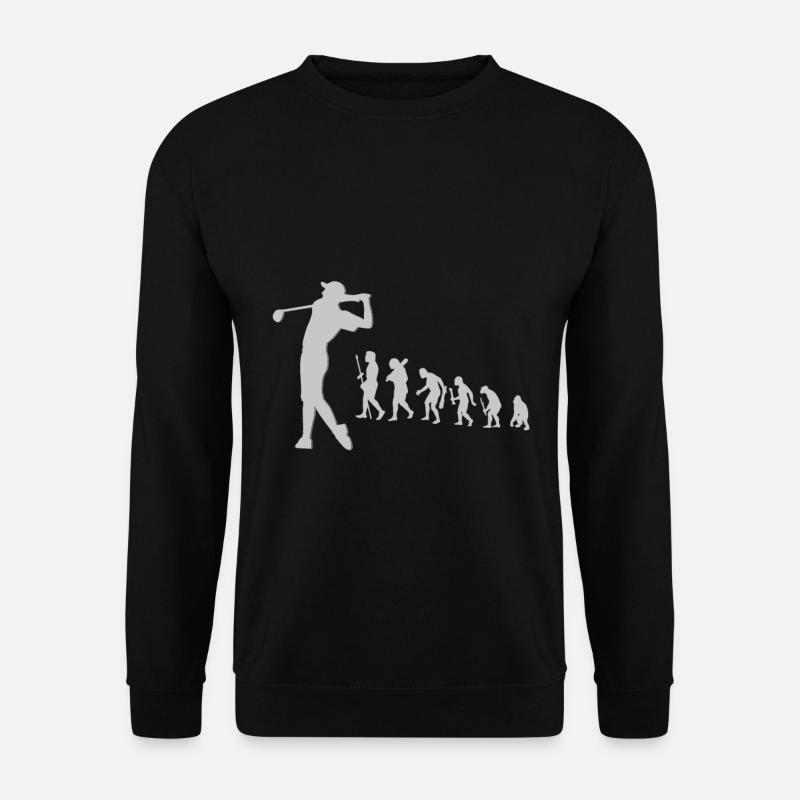 Evolution Golf Golfer Entwicklung Steinzeit - Unisex Pullover - Schwarz