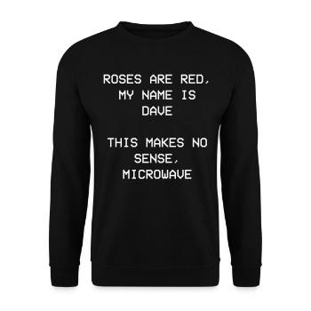 Roses are Red, Rosen sind Rot, Dave David, Davis - Unisex Pullover - Schwarz - Vorne - Alina (178cm) & Michal (187cm)